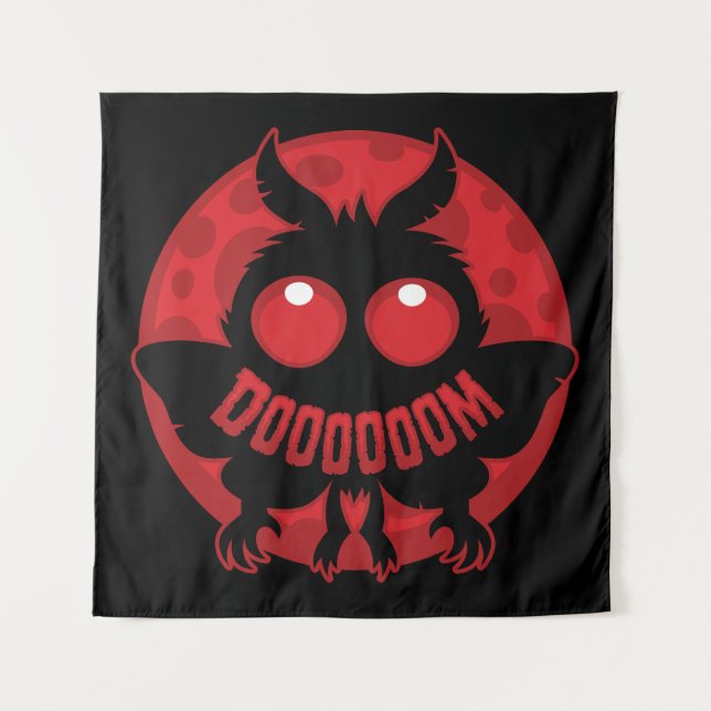 Mini Moonlit Mothman of DOOOOOOM Tapestry (Front)