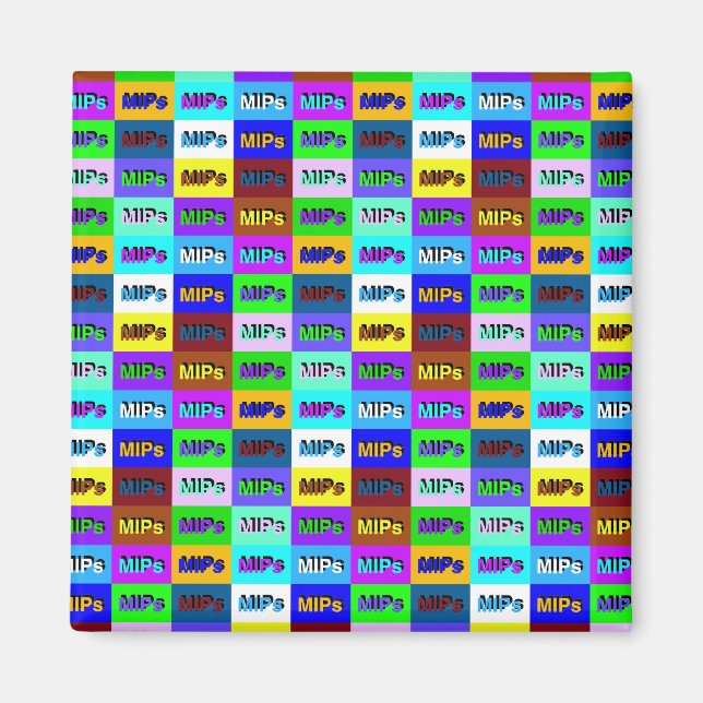 mini multi mips logo magnet (Front)