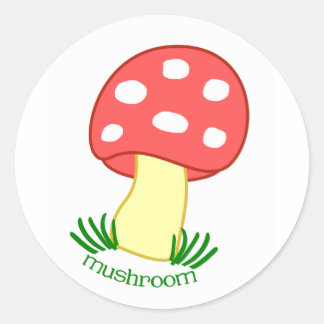 Mini Mushroom Classic Round Sticker