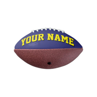 Mini NAVY BLUE AND YELLOW Personalised Football