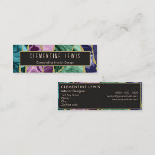 Mini Peacock Watercolour Agate Business Card