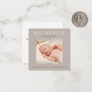 Mini Photo New Baby Photo Personalised 2 sided Card