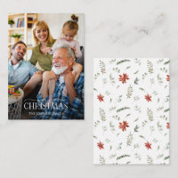 Mini Poinsettia Greenery Merry Christmas Photo