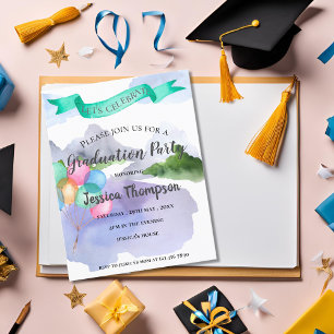 Mini Pretty Watercolor 2026 Graduation Invitation
