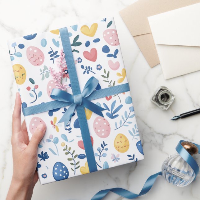 Mini-Print Pastel Easter – 30" x 6' Roll Wrapping Paper (Gifting)
