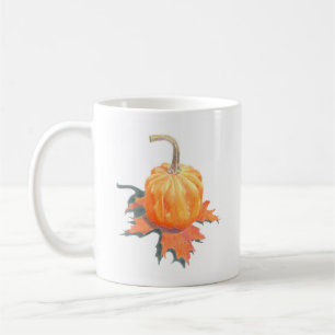 Mini Pumpkin on Oak Leaf Coffee Mug