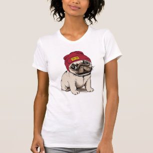 Mini Puppy Hipster Pug T-Shirt