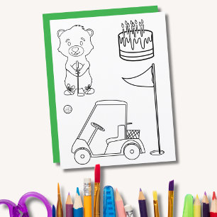 Mini Putt Putt Birthday Cute Gopher Colouring Page