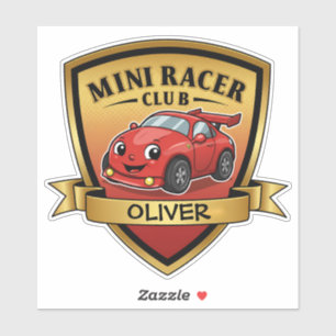 Mini Racer Club Badge – Cute Red Race Car