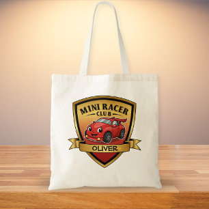 Mini Racer Club Badge – Cute Red Race Car Tote Bag