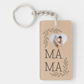 Mini Rectangle Keychain with Heart Photo Frame