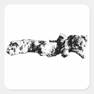 Mini Schnauzer Duo – Bold Black & White Sticker