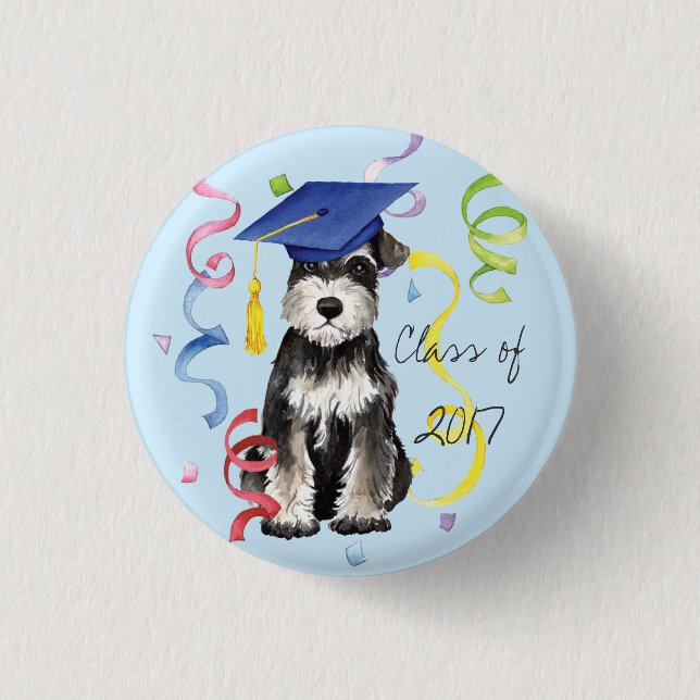 Mini Schnauzer Graduate 3 Cm Round Badge (Front)