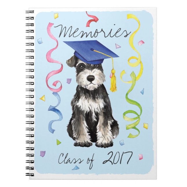 Mini Schnauzer Graduate Spiral Notebook (Front)