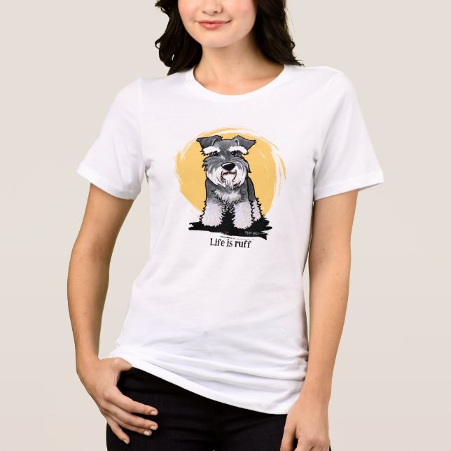 Mini Schnauzer KiniArt Tri-Blend Shirt (Front)