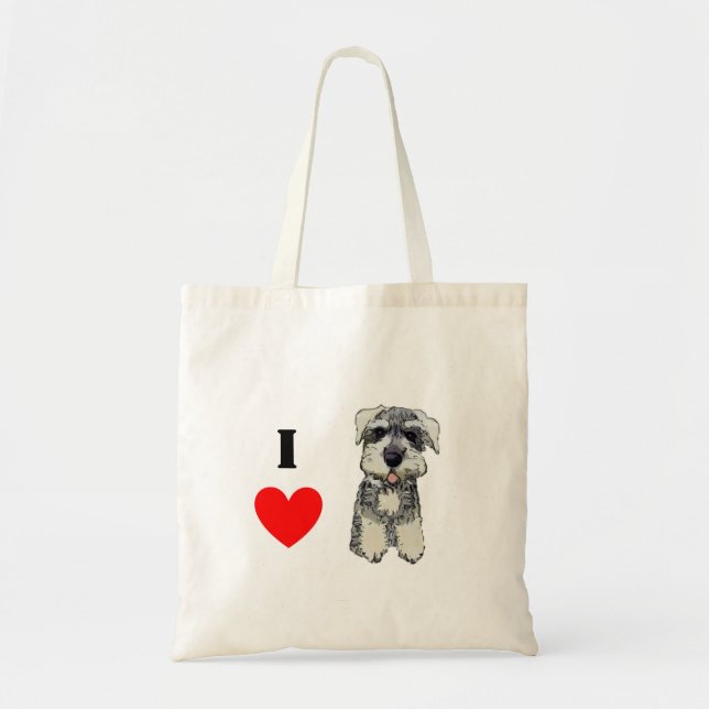 Mini Schnauzer Love Tote Bag (Front)