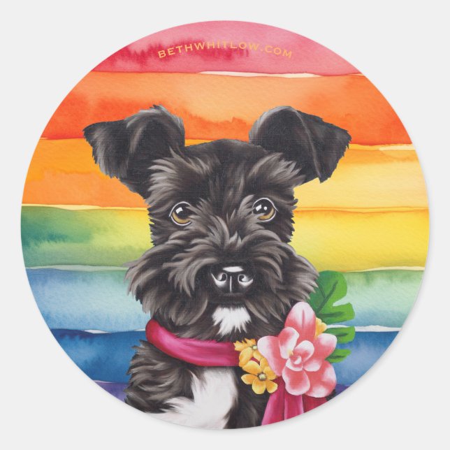 Mini Schnauzer Pride Classic Round Sticker (Front)