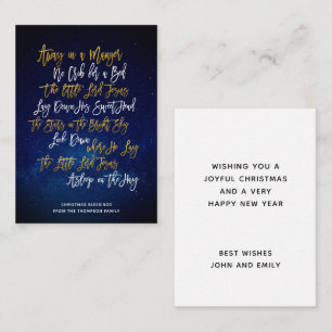 MINI   Script Away In A Manger Lyrics Holiday card