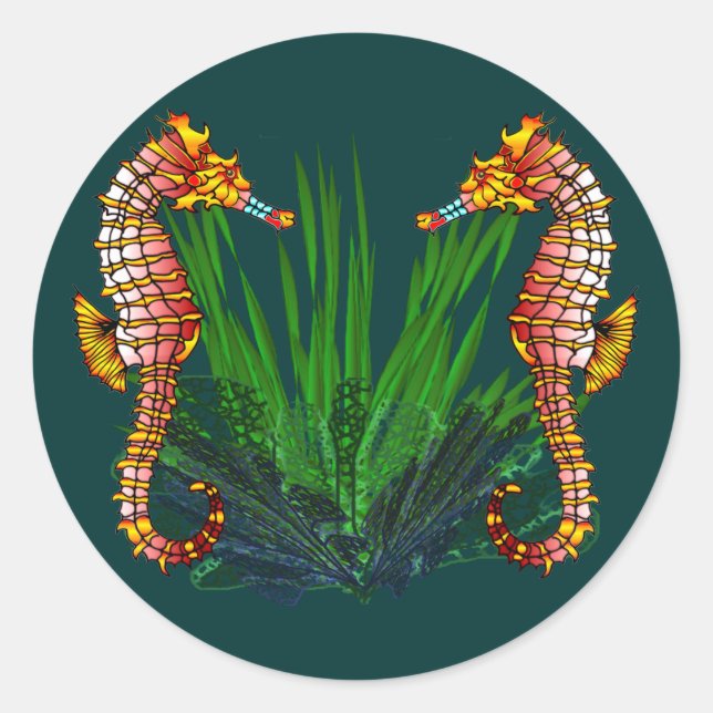 Mini Sequaruium Peeks Sea Horse Stickers (Front)