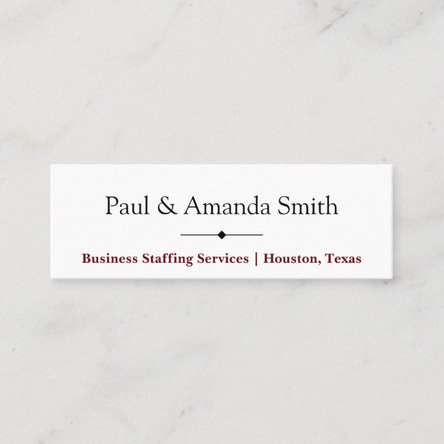 Mini Simple Business Card With 2 Names & Contacts (Front)