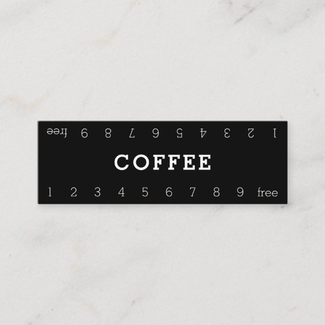 Mini Simple Double Number Coffee Punch-Card Loyalty Card (Front)