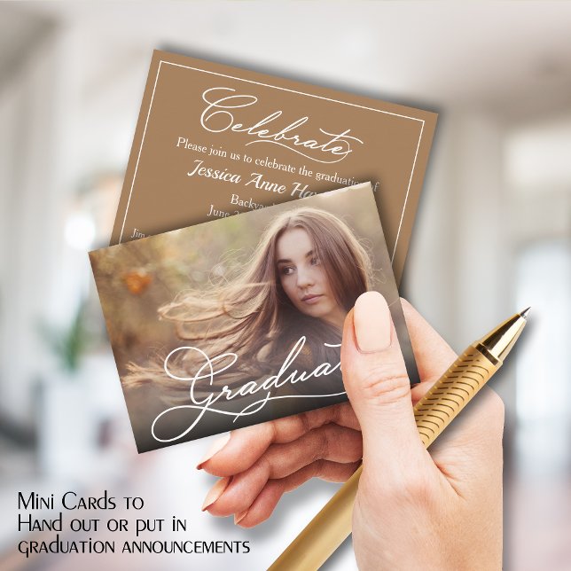 MINI Size 3.5" X 2.5" Grad Photo Invite Cards (Small 3.5" x 2.5" graduation party cards to hand out or include in your graduation announcements.)