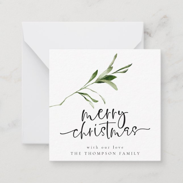 Mini Size | Foliage Merry Christmas Holiday Card (Front)