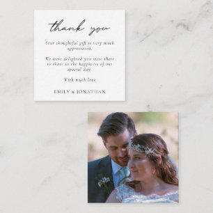 Mini Size Minimalist Text Photo Wedding Thank you Card