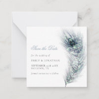 MINI SIZE | Peacock Feather Wedding Save The Date