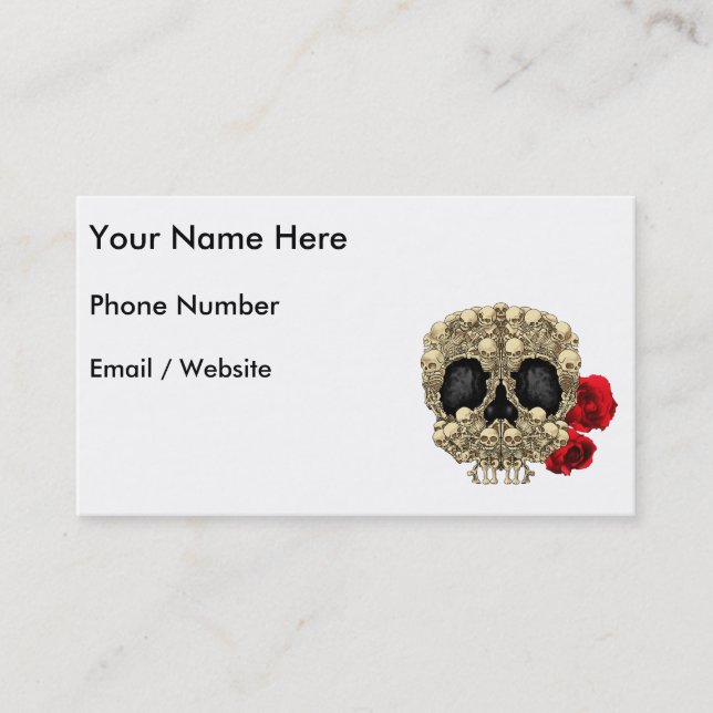 Mini Skeletons Sugar Skull Business Card (Front)