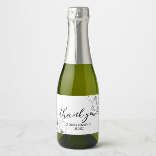 Mini Sparkling Wine Bottle Labels Thank You