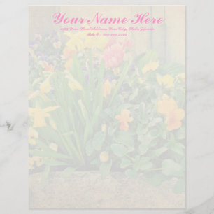 Mini Springtime Garden Personalized Letterhead