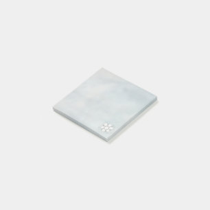 Mini square watercolor stone gray flower logo post-it notes