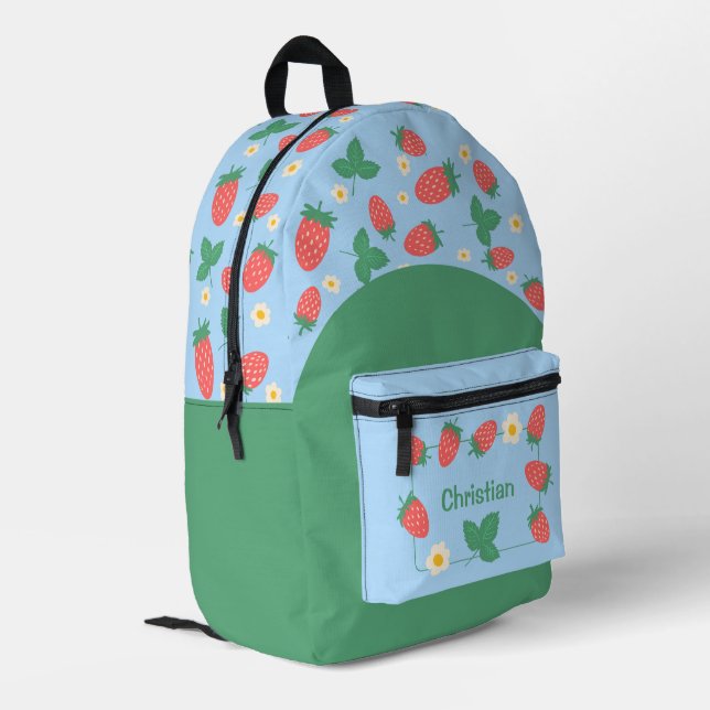 Mini Strawberry Blossom personalizable Printed Backpack (Back Corner Left)