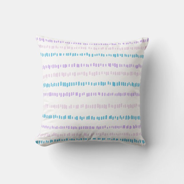 Mini Strokes Pattern Turquoise Purple Pink Cushion (Front)