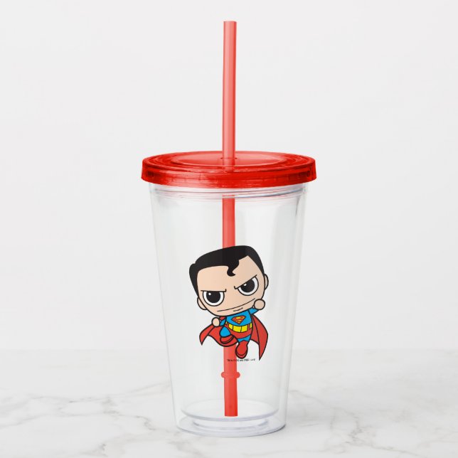 Mini Superman Flying Acrylic Tumbler (Front)