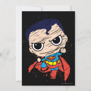 Mini Superman Sketch - Flying Invitation