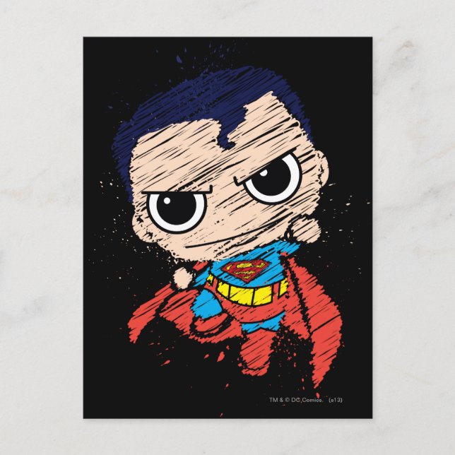 Mini Superman Sketch - Flying Postcard (Front)