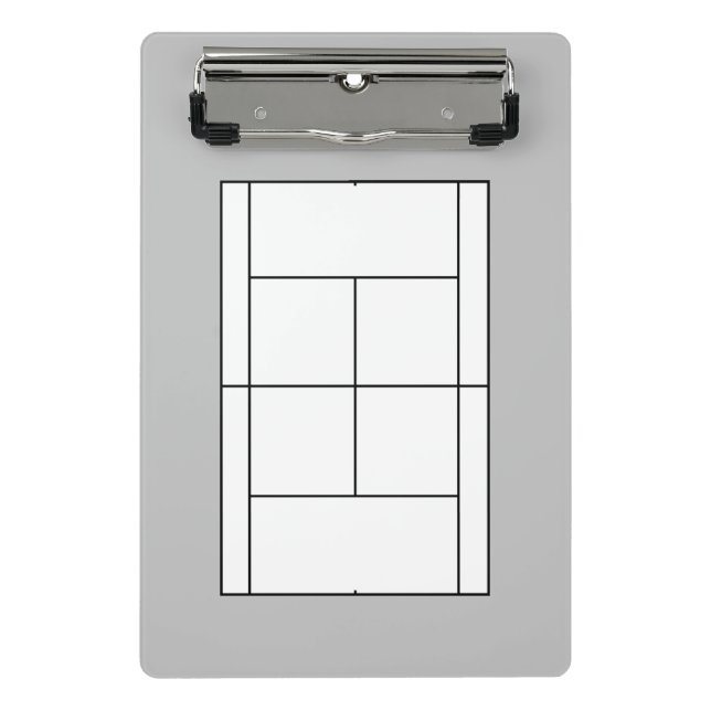 Mini tennis court clipboard for coaching lessons (Front)