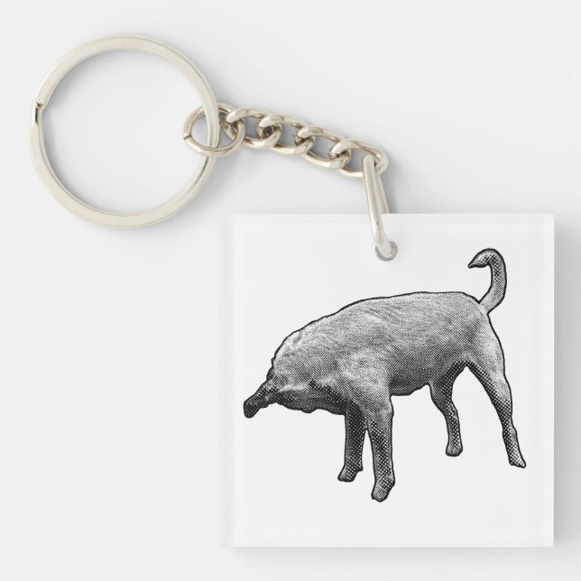 Mini Terrier Turnabout Key Ring (Front)
