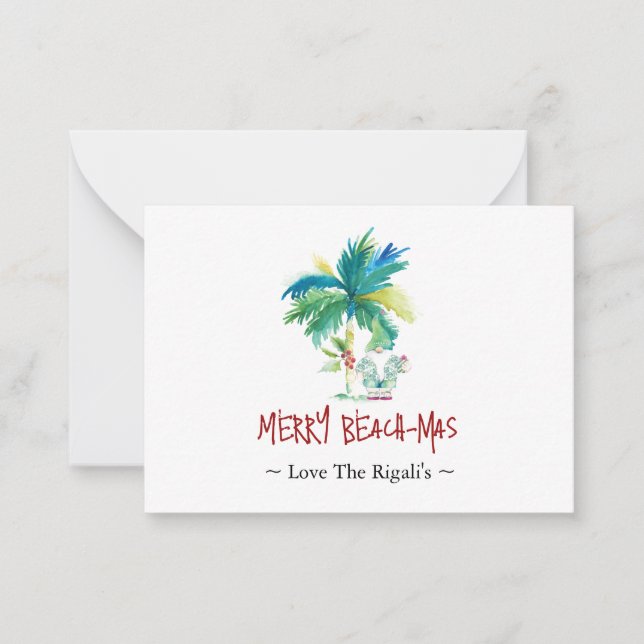 Mini Tropical Beach Christmas Cards (Front)
