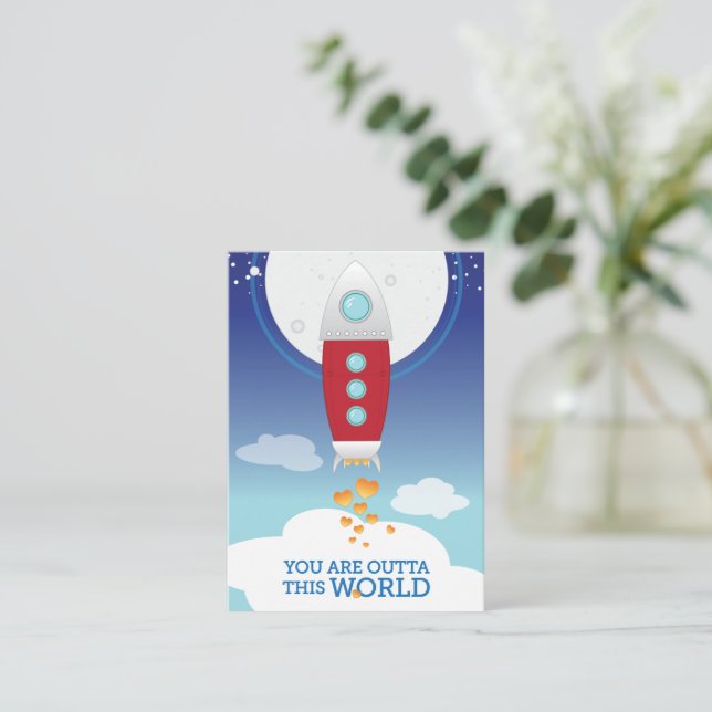 Mini Valentine | You Are Outta This World Card (Standing Front)