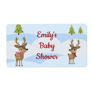 Mini water bottle label christmas baby shower