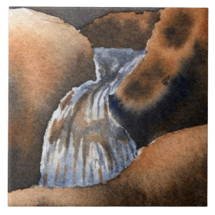 Mini waterfall on mountain brook trout stream tile