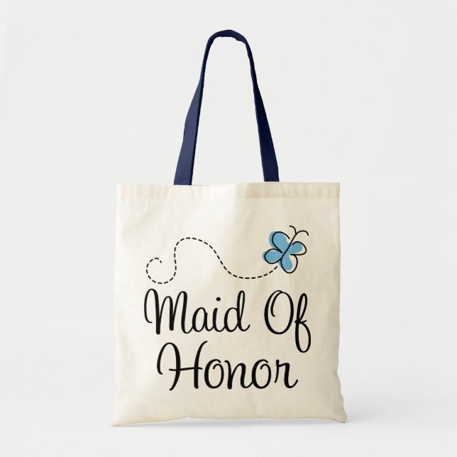 Mini Wedding Day Maid Of Honour Blue Tote Bag (Front)