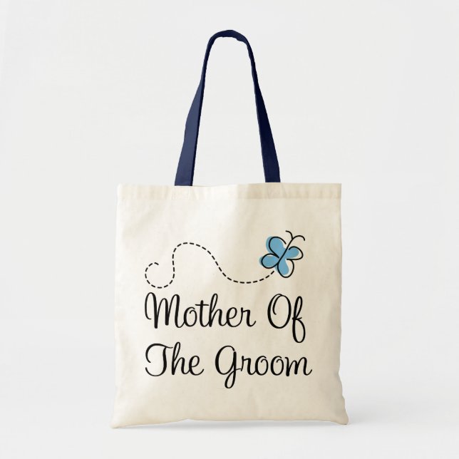 Mini Wedding Day Mother of the Groom Blue Tote Bag (Front)