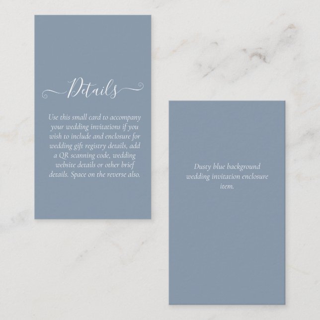 MINI Wedding Details BUDGET MODERN Business Card (Front/Back)