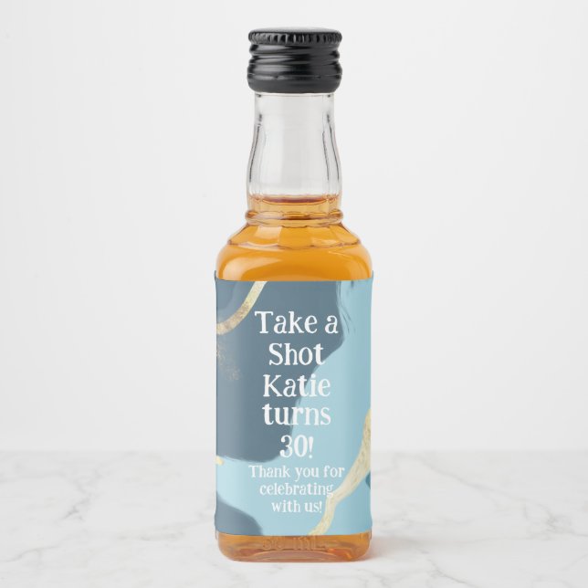 Mini Whiskey Botlle Label, Liquor Label - Birthday (Front)