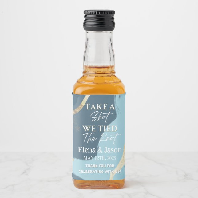 Mini Whiskey Botlle Label - Liquor Label - Wedding (Front)