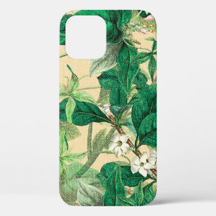 Mini white flowers with leaves pattern iPhone 12 case